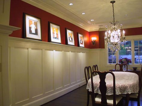 lit crown molding ideas | ... as plate-rail wainscot to display art, and built-up crown molding Plate Rail, Wainscoting Living Room, Wainscoting Hallway, Wainscoting Stairs, Wainscoting Kitchen, Molding Ideas, Painted Wainscoting, Wainscoting Bedroom, Wainscoting Bathroom