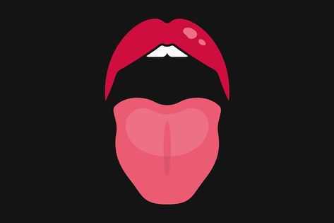 Women Lips, Lips Logo, Red Tongue, Lip Logo, Face Fashion, Branding Template, Girl Illustration, Open Mouth, Girls Illustration