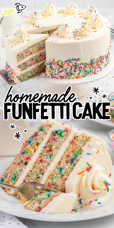 Funfetti Cake Fluffy Vanilla Cake, Confetti Cake, Halloween Spooktacular, Birthday Desserts, Funfetti Cake, Cake Mix Recipes, Fun Baking Recipes, Cake Decorating Techniques, Cake Creations