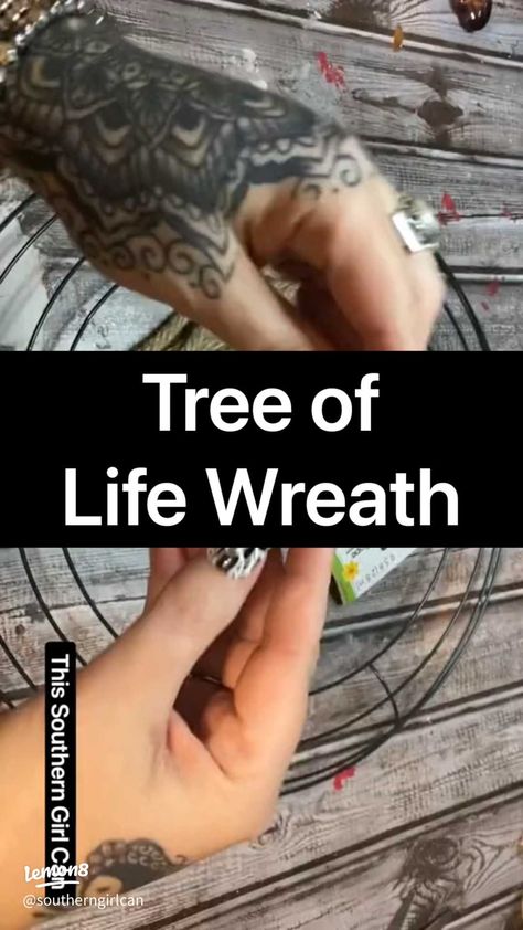 Lemon8 · DIY Tree of Life Wreath · @Amber Dawn Diy Tree Of Life Wall Decor, Tree Of Life Wreath Diy Tutorial, Diy Tree Of Life Wreath, Tree Of Life Crafts Diy, Tree Of Life Wreath, Diy Tree Of Life, Tree Of Life Crafts, Easy Diy Wreaths, Outdoor Trees