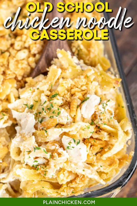 Chicken Noodle Hot Dish, Best Chicken And Noodles, Mushroom Cream Cheese, Chicken Egg Noodle Casserole, Chicken Cream Of Mushroom, Chicken Egg Noodles, Egg Noodle Casserole, Plain Chicken Recipe, Chicken And Egg Noodles