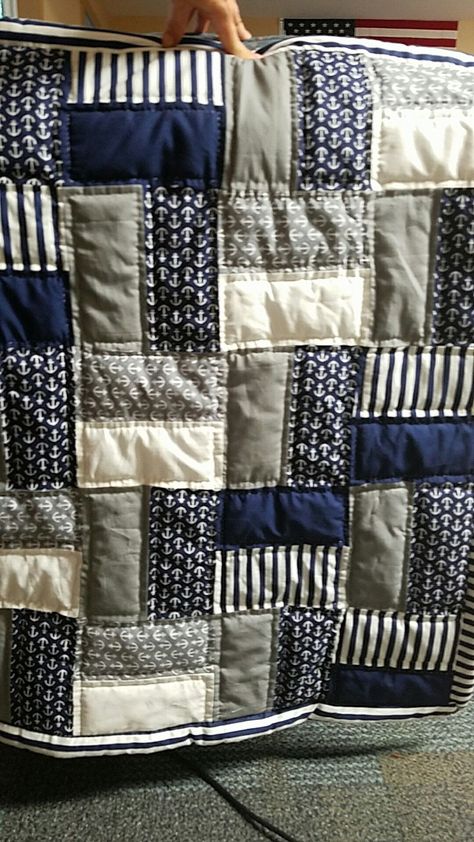 Colchas Country, Nautical Baby Quilt, Baby Boy Quilt Patterns, Colchas Quilting, Boys Quilt Patterns, Memory Quilts, Baby Quilt Patterns, Baby Boy Quilts, Idee Cosplay