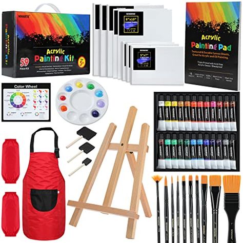 Tabletop Easel, Art Painting Supplies, Wood Easel, Kids Art Supplies, Acrylic Set, Artists For Kids, Acrylic Paint Set, Non Toxic Paint, Kits For Kids