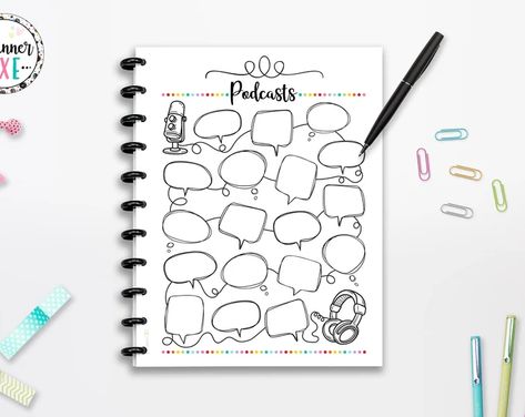 PlannerYXE | Etsy Podcast Tracker, Cleaning List Printable, Audiobook Tracker, Monthly Period Tracker Bullet Journal, Bullet Journal Period Tracker, A5 Monthly Planner, Reading Log Printable, Bill Planner, Big Happy Planner