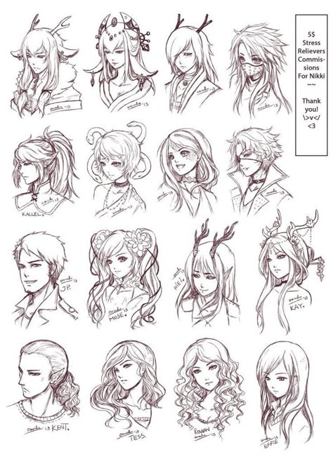 Sketch Head, Pelo Anime, Some Drawings, Manga Hair, Drawing Hair, Siluete Umane, Hair Sketch, Sketches Tutorial, 인물 드로잉