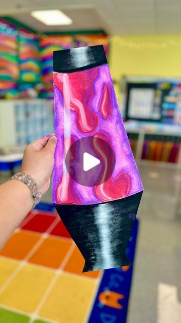 Oil Pastel Lessons Middle School, Acrylic Painting Middle School Art Projects, Lava Lamp Art Project, Black Light Art Projects For Kids, Lava Lamp Craft, 6th Grade Art Projects, Lava Lamp Drawing, 6th Grade Art Lessons, Lava Lamp Art