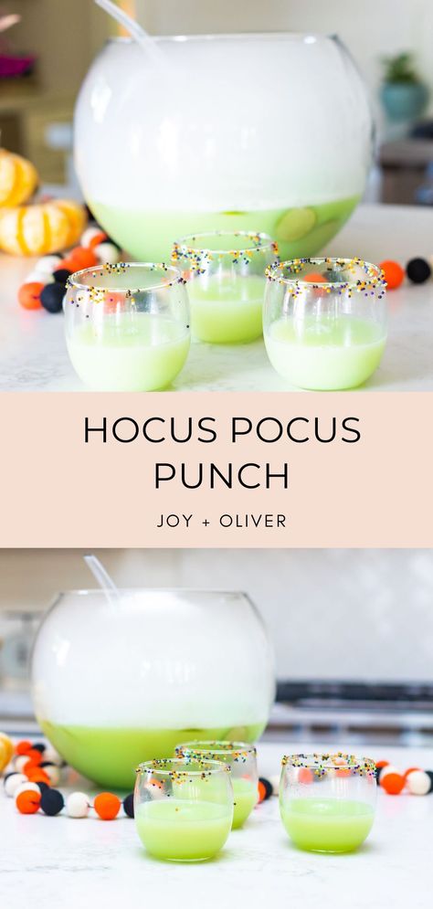 Halloween Soup Bar, Spooky Halloween Dinner For Kids, Hocus Pocus Drink Ideas, Hocus Pocus Drinks Halloween Cocktails, Food For Halloween Party For Kids, Halloween Party Food Idea, Witches Brew Kids Punch, Hocus Pocus Punch Non Alcoholic, Witches Brew Mocktail