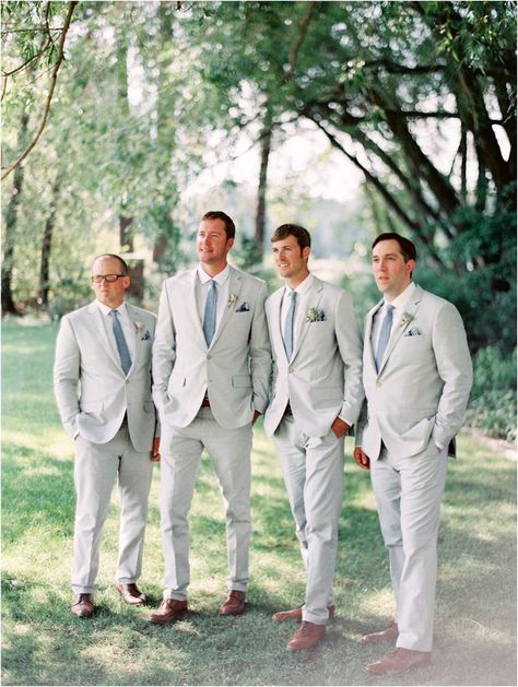 Wedding Suits Groom Light Blue, Ivory Blue Wedding, Summer Wedding Astethic, Mens Light Blue Suit Wedding, Pale Blue Groomsmen Suits, Dusty Blue Bridesmaid Dresses And Tan Suits, Dusty Blue Destination Wedding, Sky Blue Groomsmen Attire, Dusty Blue Wedding Bridal Party