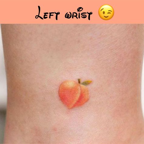 Peaches Tattoo Ideas, Eggplant Tattoo, Tiny Peach Tattoo, Simple Peach Tattoo, Peach Tattoo, Cabinets Colors, Peach Bellini, Dope Tattoos For Women, Stylist Tattoos