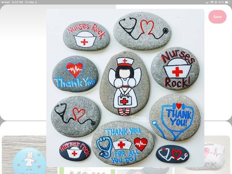 Nurses Painted Rocks, Nurse Rock Painting Ideas, Tea Towels Embroidery, Bird Embroidery Pattern, Thank You Nurses, Inspirational Rocks, Hand Embroidery Patterns Free, Nurse Rock, Textile Art Embroidery