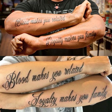 Tattoo Ideas For Siblings Brother, My Brothers Protector Tattoo, Tattoos For Brothers Guys, Brother In Law Tattoos, Triplet Tattoos Ideas Siblings, Brothers For Life Tattoo, Never Leave My Brother Tattoo, My Mothers Keeper Tattoo For Men, Family Quotes Tattoos For Men