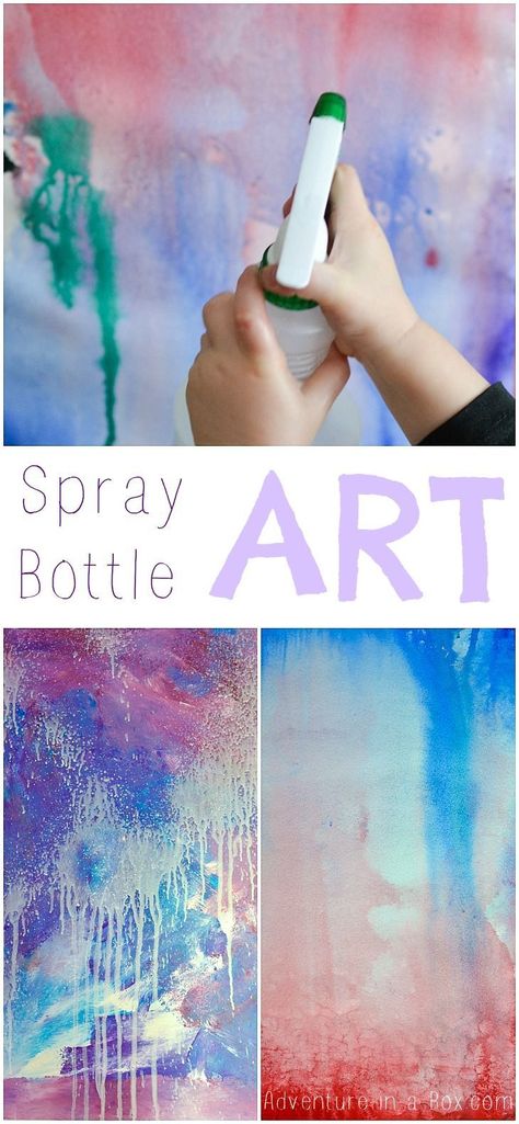 Spray Bottle Art for Kids: a splash of colours and fun! This process art activity guarantees a lot of giggles. Spray Bottle Art, Art Activity, Camping Art, Bottle Painting, Process Art, Preschool Art, Art Club, Bottle Art, Art Activities