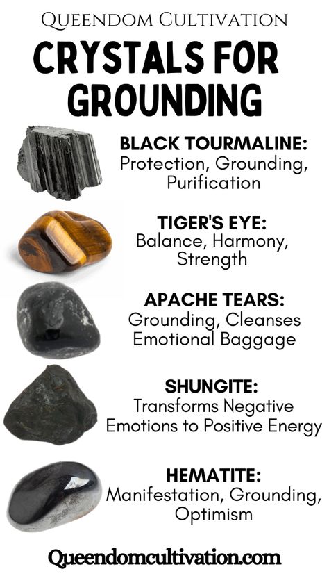 Use these crystals intentionally to ground your energy and connect to the Earth. The 4x6 inch Kraft Resealable Bag includes:(1) Crystal Info Card(5) Crystals: Black Tourmaline, Tiger's Eye, Apache Tears, Shungite and Hematite. Vibration Quotes, Raising Vibration, Crystals For Grounding, Organza Jewelry, Healing Symbols, Meditation Inspiration, Gemstones Chart, Crystal Healing Chart, Grounding Crystals