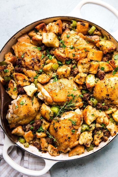 Stuffing And Chicken, Box Stuffing, Classic Stuffing Recipe, Classic Stuffing, Chicken And Dressing Casserole, Chicken Stuffing Casserole, Chicken Stuffing, The Modern Proper, Modern Proper