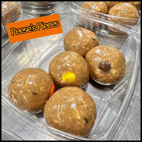 Reese's Pieces Titan Power Balls Reeses Pieces Protein Balls, Oats Peanut Butter, Old Fashioned Oats, Reese's Pieces, Old Fashion Oats, Honey Chocolate, Power Balls, Protein Balls, Peanut Butter Protein