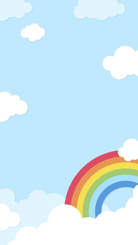 Cocomelon Background Wallpaper, Sticker Background Design, Cute Rainbow Background, Cute Wallpapers Rainbow, Kids Background Templates, Cocomelon Birthday Background, Cute Sky Background, Kids Background Wallpapers, Background For Kindergarten