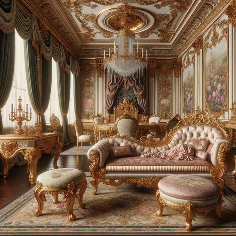 Rococo House, Rococo Interior Design, Rococo Interior, Rococo Revival, Content Creation Tools, Daz Studio, Ornate Furniture, Luxury Interiors, Rococo Style