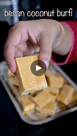 Besan Coconut Burfi Recipe | gram flour, barfi, recipe | Besan Coconut Burfi Recipe #ambikashettyskitchen #indiansweets | By Ambika Shetty's KitchenFacebook Coconut Barfi Recipes, Coconut Burfi Recipe, Coconut Barfi, Desi Desserts, Coconut Burfi, Barfi Recipe, Burfi Recipe, Gram Flour, Indian Sweets