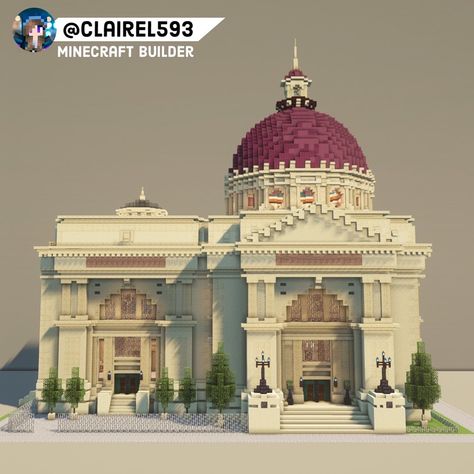 #minecraftbuildingideas #minecraft #minecraftbuilds Art Museum Building, Minecraft Venice Build, Royal Minecraft House, French Architecture Minecraft, Modern Minecraft Building, Minecraft Art Gallery Building, Neoclassical Minecraft, Minecraft Opera House, European Minecraft Builds