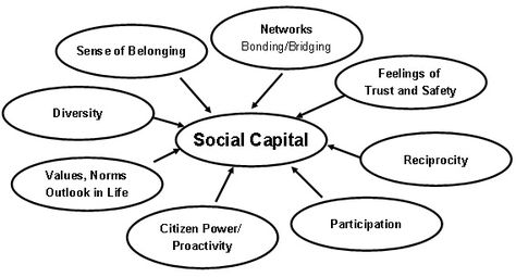 Social Capital mind map is part of a qualitative research project that looks at the way social capital influences youth into or out of crime.  I believe social capital can be enhanced in every sector of society:government, business, and non-profits. Its all of us collaborating.  Boeck, Fleming, Kemshall(2006)The Context of Rick Decisions:Does Social Capital Make a Difference. Qualitative Social Research. Volume 7. #focusorg #500_02  #sahernan33 Homeschool Humor, Good Leadership Skills, Social Capital, Social Research, Cultural Capital, Social Entrepreneurship, Academic Research, Community Development, Mind Map