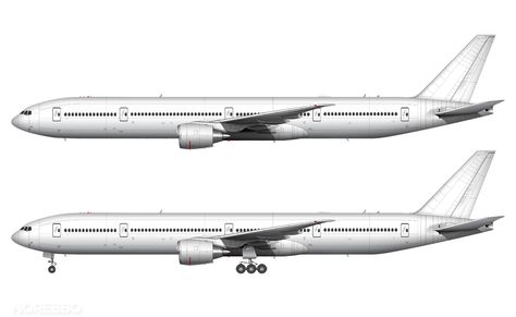 boeing 777-300 side view Boeing Planes, Boeing 777 300, Side View Drawing, Paper Airplane Models, Turbofan Engine, Boeing 787 8, Airplane Models, Airplane Drawing, Plane Design