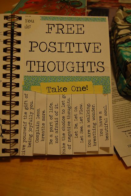 Let's pass around the positive thoughts -- the world needs more of them!!!  Positive Thoughts by sharna11, via Flickr Quotes Journal Ideas, Scrap Journal Ideas, Smash Book Inspiration, Smashbook Ideas, Smash Books, Wreck This Journal, Art Journal Therapy, Bullet Journal Notebook, Diary Ideas