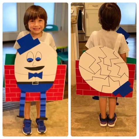 School nursery rhyme play costume Humpty Dumpty. Diy Humpty Dumpty Costume, Nursery Rhyme Characters Costumes, Nursery Rhyme Dress Up, Nursery Rhyme Dress Up Costumes, Nursery Rhyme Costumes, Humpty Dumpty Costume, Eyfs Nursery, Nursery Rhyme Costume, Nursery Rhymes Toddlers