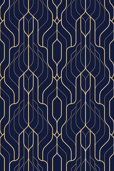 Infuse Your Interior with Sophisticated Art Deco Step into a realm of elegance with our “Dark Blue Art Deco” design, perfect for enhancing the sophisticated atmosphere of any bar or chic space. This wallpaper features a stunning geometric pattern set against a dark blue background, providing a deep, rich ambiance that enhances the opulence of any interior. Transform Your Walls into a Statement of Luxury Our Art Deco wallpaper not only decorates your space but transforms it into an expression of timeless luxury. The intricate geometric patterns in a deep blue hue offer a striking contrast that captivates and elevates the aesthetic of any room, making it an ideal choice for settings that require a touch of sophistication. Experience the Ease of Peel and Stick Wallpaper Enjoy the convenience Art Deco Patterns Wallpaper, Art Deco Geometric Wallpaper, Nautical Art Deco, Dark Blue Bar, Art Deco Pattern Geometric, Dark Blue Art, Art Gala, Art Deco Arch, Mountain Wall Mural