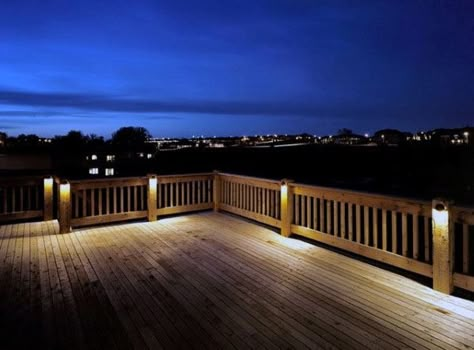 Top 60 Best Deck Lighting Ideas - Outdoor Illumination Deck Lighting Ideas, Outdoor Deck Lighting, Deck Remodel, Deck Decor, Solar Deck Lights, Cool Deck, Deck Lights, Deck Railing, Deck Designs