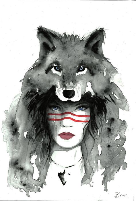 Once I asked her if she wanted to bring the wolf to bed with us. I don’t mind, I said. It wouldn’t change anything between us. And she looked at me like she might say yes, like it might have been what she was waiting for, someone to pull back the coverlet and allow both her and her creature in, to love them both and not ask her to choose. She looked at me like I’d offered her everything. Catherynne M. Valente, from “The Red Girl" (Artist: "She Wolf" by Barbora-Klapalova) Dragon Age Origins Morrigan, Dragon Tattoo Ideas, Werewolf Aesthetic, Watercolor Wolf, Wolf Warriors, Wolves And Women, Dragon Tattoos, Wolf Spirit Animal, She Wolf