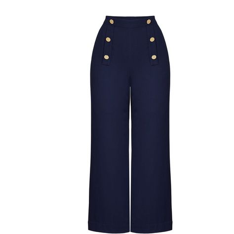 Draper James Navy Sailor Pants (705 HNL) ❤ liked on Polyvore featuring pants, navy blue trousers, navy trousers, blue pants, blue trousers and navy pants Sailor Trousers, Textiles Ideas, Navy Blue Trousers, Navy Trousers, Sewing Pants, Navy Sailor, Military Pants, Sailor Pants, Slacks For Women