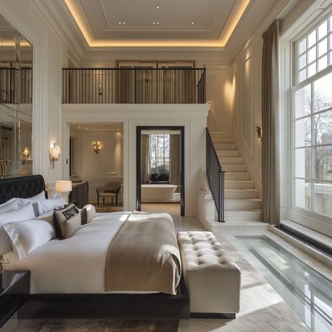 Big Luxury Bedroom, Mansion Interior Bedroom, Dream Bedroom Luxury, Mansion Rooms, Mansion Bedroom, Space Saving Bedroom, Luxury Mansions Interior, Black Bedroom Design, Dream Bedroom Inspiration