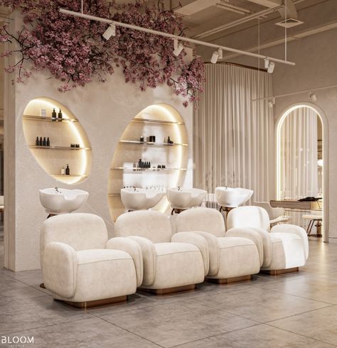 VWArtclub - Rose Beauty Center Day Spa Design, Beauty Center Design Interiors, Beauty Center Design, Modern Salon Interior Design, Luxury Beauty Salon Design, Beauty Salon Decor Luxury, Beauty Salon Luxury, Aesthetic Beauty Salon, Luxury Salon Interior Design