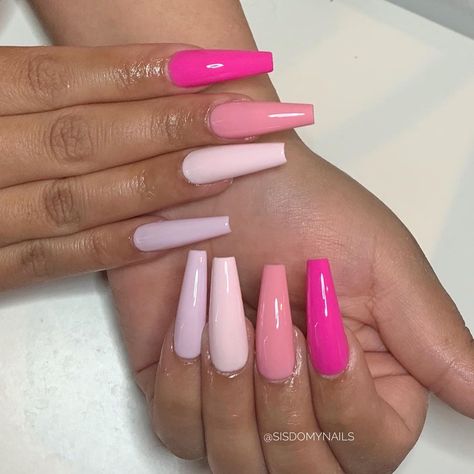 Sis Beauty Studio’s Instagram post: “50 shades of pink #sisdomynails #gelx #apresgelx #cutenails #longnails #sculptedgelx #coffinnails #pink nails #denvernails #denver…”