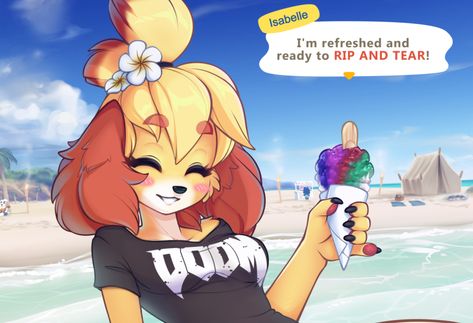 Animal Crossing: Eternal Horizons by fluffkevlar | Isabelle | Know Your Meme Isabelle Animal Crossing Doom, Animal Crossing Isabelle, Isabelle Animal Crossing, Doom Guy, Rip And Tear, Doom Slayer, Doom Eternal, Nintendo Fan Art, Animal Crossing Funny