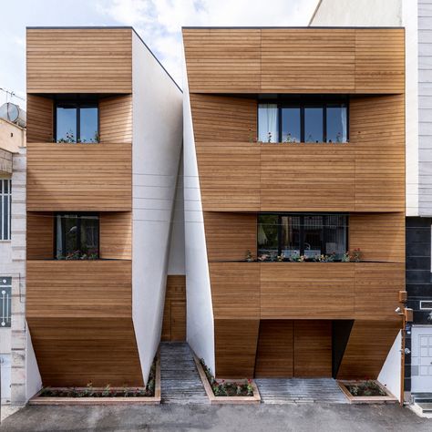 Architecture Cool, Wood Facade, Iranian Architecture, Modern Architecture Design, Architect Design House, Architecture Magazines, Timber Cladding, Architecture Exterior, Facade Architecture