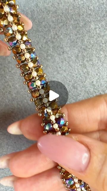 Sama_Jewels | Jewelry Tutorials & DIYs on Instagram: "If YOU Love Simple Designs, This One’s for YOU! 🤗 Hey Ladies!💫 if you love simple, elegant designs, this one’s totally for you! I just made this gorgeous bracelet with fire- polished beads, and it’s so easy using right-angle weave stitch. You’ll be amazed at how quick it comes together- give it a try and let me know what you think!   How to Make a Classic Right Angle Weave Bracelet in Minutes https://youtu.be/hqMf-RbTQ-8  #diy #jewelryoftheday #beaded #jewelryofinstagram #tutorial #handmade #handmadejewelry #samajewels #trendyjewelry #crystalbracelet" Sparkly Beaded Bracelets, How To Make A Bracelet, Beaded Bracelet Tutorial, Seed Bead Patterns Free, Weave Bracelet, Love Simple, Right Angle Weave, Beaded Jewels, Beaded Jewelry Tutorials