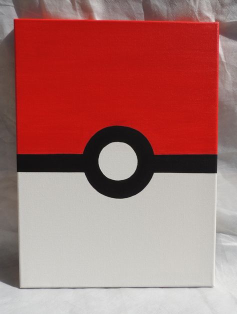 This awesome Pokemon Pokeball acrylic painting is available in the BrightBristles Etsy Shop for only $15.00!  Here's the link!  www.Etsy.com/shop/BrightBristles? #etsy #etsyseller #etsyshop #etsyshopowner #pokemon #pokeball #jesseandjames #ash #pikachu #pokemongo #cute #gift #etsygifts #nursery #decoration #painting #acrylic #handmade #sale #brightbristles #etsyideas #etsybestseller #love #pokemonlover #red #black #white #canvas #adorable #geek #nerd #nerdy #babyshower #christmas #gifts Drawings To Paint Easy, Easy Fast Painting Ideas, Mario Canvas Painting Easy, Gaming Painting Ideas, Canvas Art Easy Simple, Pokeball Painting, Painting Ideas Pokemon, Pokemon Acrylic Painting, Pokemon Painting Ideas