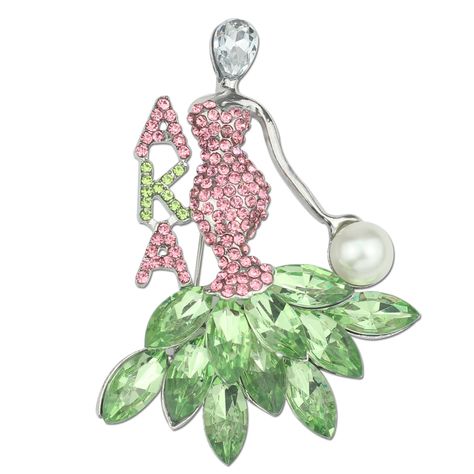 PRICES MAY VARY. Material : This crystal pin made of rhinestones and zinc alloy. Greek Sorority Paraphernalia Gift : A great way to rep your sorority with this sorority pink & green brooch. Sorority Brooch Pin : The sorority pin made in pink and green rhinestones and pearls. Size: Sorority heart pin: 1.9" x 1.6". Sorority women pin: 2.4" x 3.9". Ideal Birthday Gifts, Christmas Gifts, Graduation Gifts, Mother's Day Gifts. This pink and green bracelet is beautifully packaged and ready for giving. Aka Gifts, Sorority Paraphernalia, Aka Sorority Gifts, Sorority Pins, Green Brooch, Aka Sorority, Green Bracelet, Greek Sorority, Girls Pin