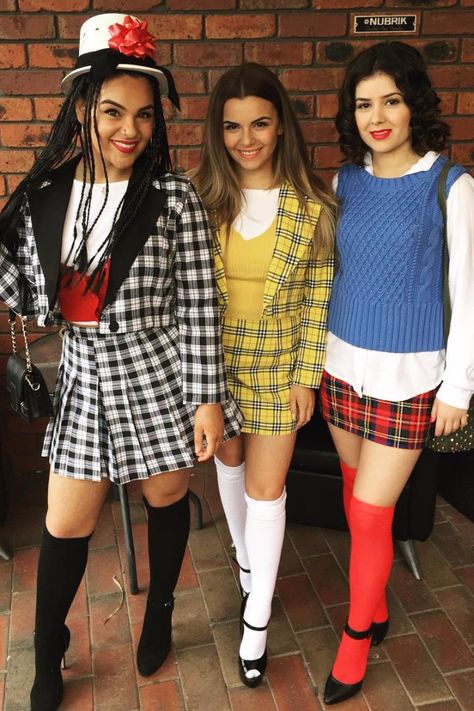 10 Group Costumes Inspired by the '90s                                                                                                                                                                                 More Cher Costume, Clueless Costume, Clueless Halloween Costume, 90s Halloween Costumes, Kostuum Halloween, Bff Halloween Costumes, Trio Halloween Costumes, Halloween Coustumes, Diy Halloween Costumes For Women