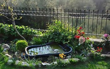 Pond Above Ground, Small Garden Pond, Fairy Herb Garden, Plastic Pond, Above Ground Pond, Build A Pond, Ponds For Small Gardens, Build A Garden, Building A Pond