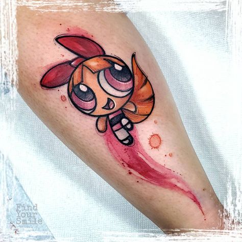 Russell Van Schaick on Instagram: “Blossom... Commander and the leaderrrrr . . . . . #powerpuffgirls #blossom #blossomtattoo #powerpuffgirltattoo #powerpuff #powerpuffgirl…” Power Puff Girls Tattoo, Sister Tats, Power Puff Girl, Animal Sleeve, Sisters Tattoo, Girl Neck Tattoos, Animal Sleeve Tattoo, Hippie Tattoo, African Tattoo