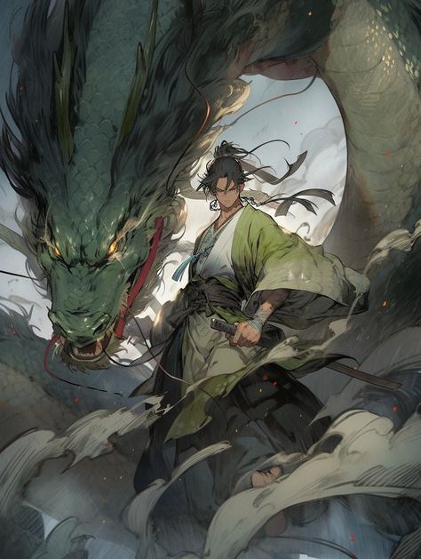 Asian Dragon Drawing, Dragon Chino, Samurai Anime, Asian Dragon, Dragon Artwork, Dragon Drawing, Creature Concept Art, Fantasy Warrior, God Art