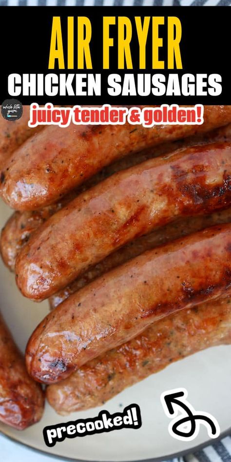 Chicken Sausage Air Fryer Recipe - Whole Lotta Yum Italian Sausages In Air Fryer, Air Fryer Italian Sausage Links, Italian Sausage In Air Fryer, Sausage Air Fryer, Air Fryer Chicken Sausage, Aidells Chicken Sausage, Air Fryer Italian Sausage, Sausage In Air Fryer, Air Fry Chicken