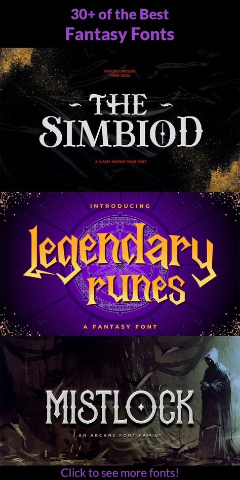 Magical Fonts, Fantasy Typography, Best Fonts For Logos, Free Typography Fonts, Free Typography, Magic Font, Top Free Fonts, Fantasy Logo, Game Font