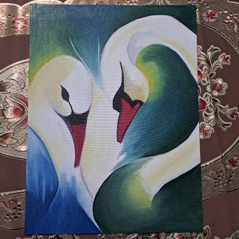 Love Canvas Painting, Swan Love, Painting Easy, Love Canvas, Canvas Painting, Canvas, Quick Saves