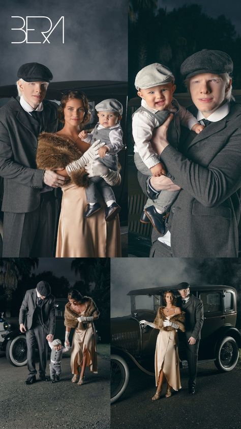 Our family of 3 photoshoot is based on the Peaky Blinders and the atmosphere of a 1920's English family portrait. It will be a great addition to your family portraits collection. You can request different movie characters, favorite pop singers or musicians Peaky Blinders Family Costume, Vintage Outfit Photoshoot, 1920s Family Photoshoot, 1920s Family Portrait, Vintage Style Family Photoshoot, Family Vintage Photoshoot, Peaky Blinders Photoshoot Ideas, Vintage Family Photoshoot Ideas, Vintage Inspired Family Photos