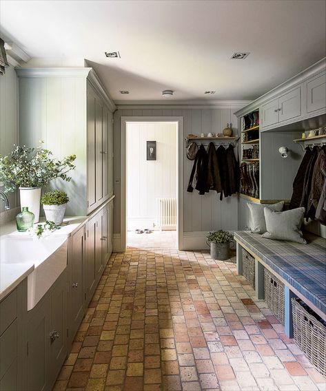 Boot Room Laundry, Country Mudroom Laundry Room, Laundry Boot Room, Boot Room And Utility, Shaker Style Laundry Room, Mudroom Laundry Room Organization, Country House Boot Room, No Window Laundry Room, Cottage Boot Room