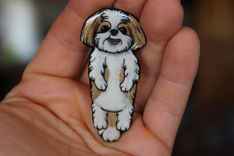 Honey Shih tzu Magnet for car locker or fridge: great gift for dog lovers, shih tzu collectors. dog portraits or Shih tzu loss memorial by SaltoftheArt on Etsy Dog Magnets, Vet Tech, Diy Clay Crafts, Gift For Dog, Diy Clay, Refrigerator Magnets, Dog Portraits, Shih Tzu, Clay Crafts