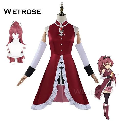 【Wetrose】 Puella Magi Magic Kyoko Sakura Cosplay Costume Magical Girl Magica Madoka Magic Full Set Wig Halloween Cos Kyoko Sakura Cosplay, Xingqiu Cosplay, Lantern Rite, Kyoko Sakura, Magica Madoka, Sakura Cosplay, Puella Magi, Puella Magi Madoka Magica, Madoka Magica